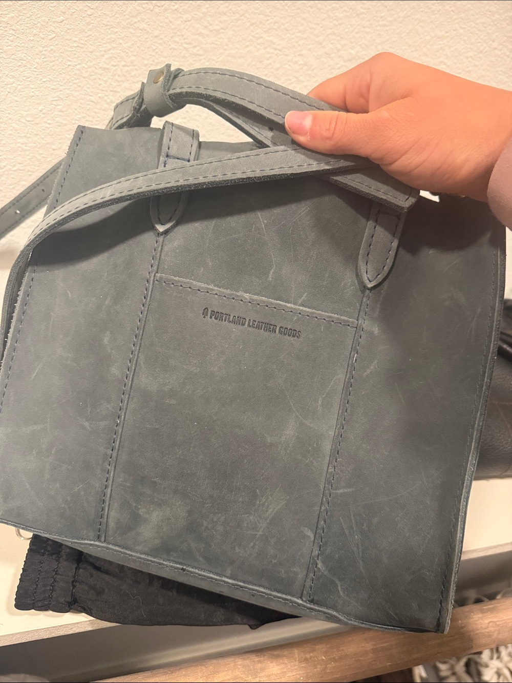 Portland Leather Gray Men's Leather Messenger Bag